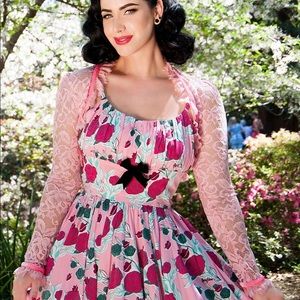 Pinup Girl Clothing Pink Lace Bolero 2X